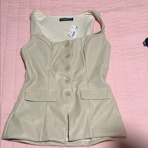 Love Poem Cream Button-Down Women's Top